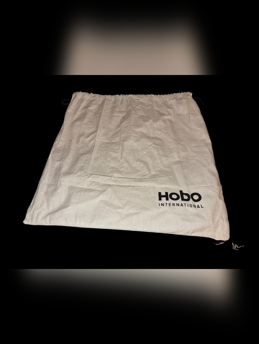 Hobo International Natural Canvas Dust Bag with Black Logo (16.5" X 16")